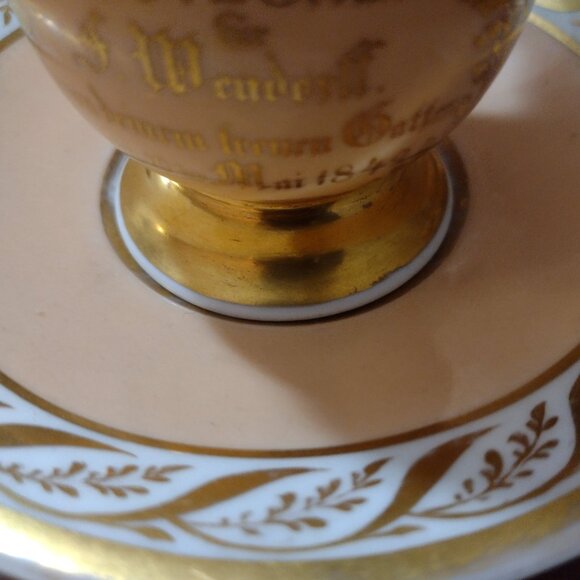 Stately Empire-Period (1830-1845) Porcelain Cup and Saucer, Germany - Picture 4 of 11